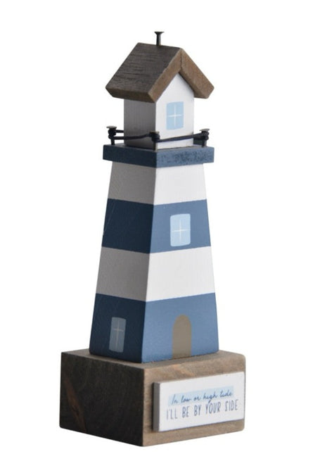 Charming coastal cottage miniature house decor, Lighthouse-shaped room decor in a beautiful seaside style, featuring a blue color scheme and intricate wooden design. This elegant home ornament adds a coastal vibe to any space, perfect for living rooms, offices, or as a gift for beach lovers. 1
