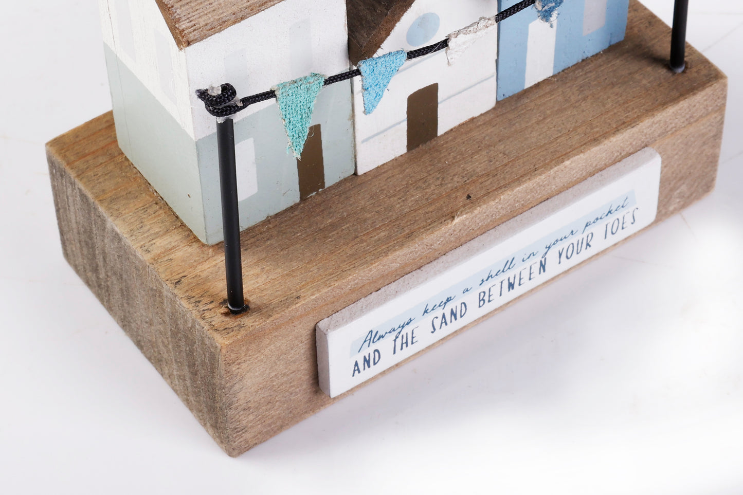 Charming coastal cottage miniature house decor in a beautiful seaside style, Always Keep a Shell in Your Pocket ,featuring a blue color scheme and intricate wooden design. This elegant home ornament adds a coastal vibe to any space, perfect for living rooms, offices, or as a gift for beach lovers. 5
