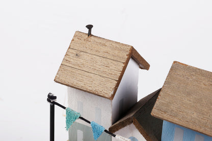 Charming coastal cottage miniature house decor in a beautiful seaside style, Always Keep a Shell in Your Pocket ,featuring a blue color scheme and intricate wooden design. This elegant home ornament adds a coastal vibe to any space, perfect for living rooms, offices, or as a gift for beach lovers. 6
