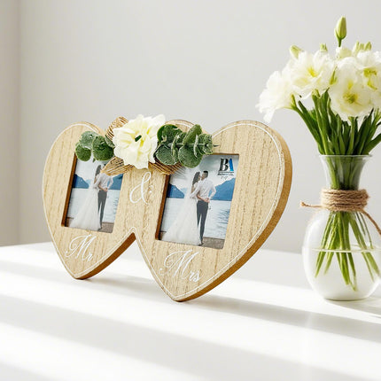 Wooden Double Photo Frame Dual Picture Frame