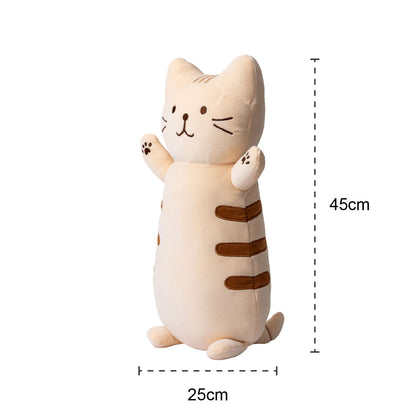 CB006 |  Cat-Shaped Spandex Mink Pillow - Cozy, Cute, and Perfect for Cat Lovers | 45cm x 45cm, Beige