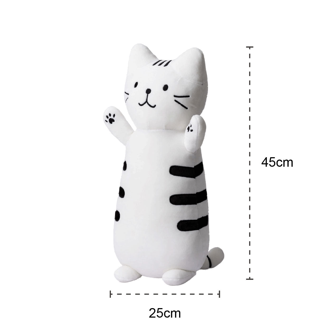 CB005 | Gift Cat-Shaped Spandex Mink Pillow - Cozy, Cute, and Perfect for Cat Lovers | 45cm x 45cm, White