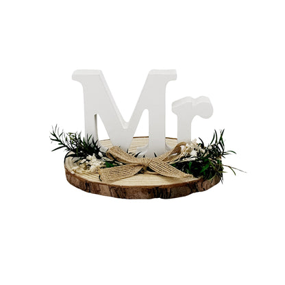 Elegant wedding table sign crafted in the stylish "MR" letter design, made of high-quality materials, perfect as a decorative centerpiece for wedding receptions, dining tables, or engagement parties, adding charm and sophistication to any romantic celebration. 1
