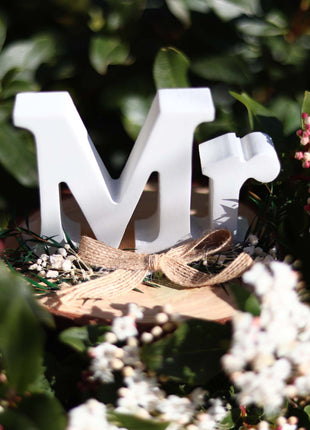 Elegant wedding table sign crafted in the stylish "MR" letter design, made of high-quality materials, perfect as a decorative centerpiece for wedding receptions, dining tables, or engagement parties, adding charm and sophistication to any romantic celebration. 4
