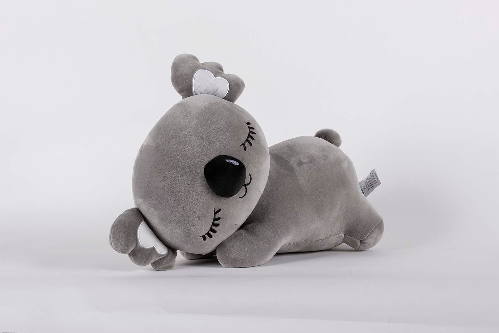 Adorable gray Koala plush toy, soft and squishy, perfect as a stuffed animal or pillow for kids. This cute Koala plushie adds charm and comfort to any space, ideal for kids and Koala lovers alike, and perfect as a gift or cozy companion. 10