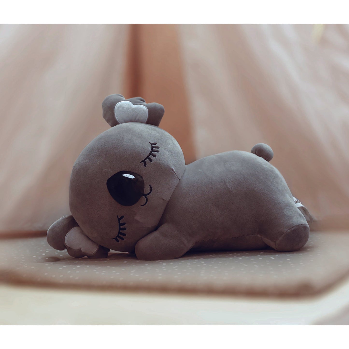 Adorable gray Koala plush toy, soft and squishy, perfect as a stuffed animal or pillow for kids. This cute Koala plushie adds charm and comfort to any space, ideal for kids and Koala lovers alike, and perfect as a gift or cozy companion. 4