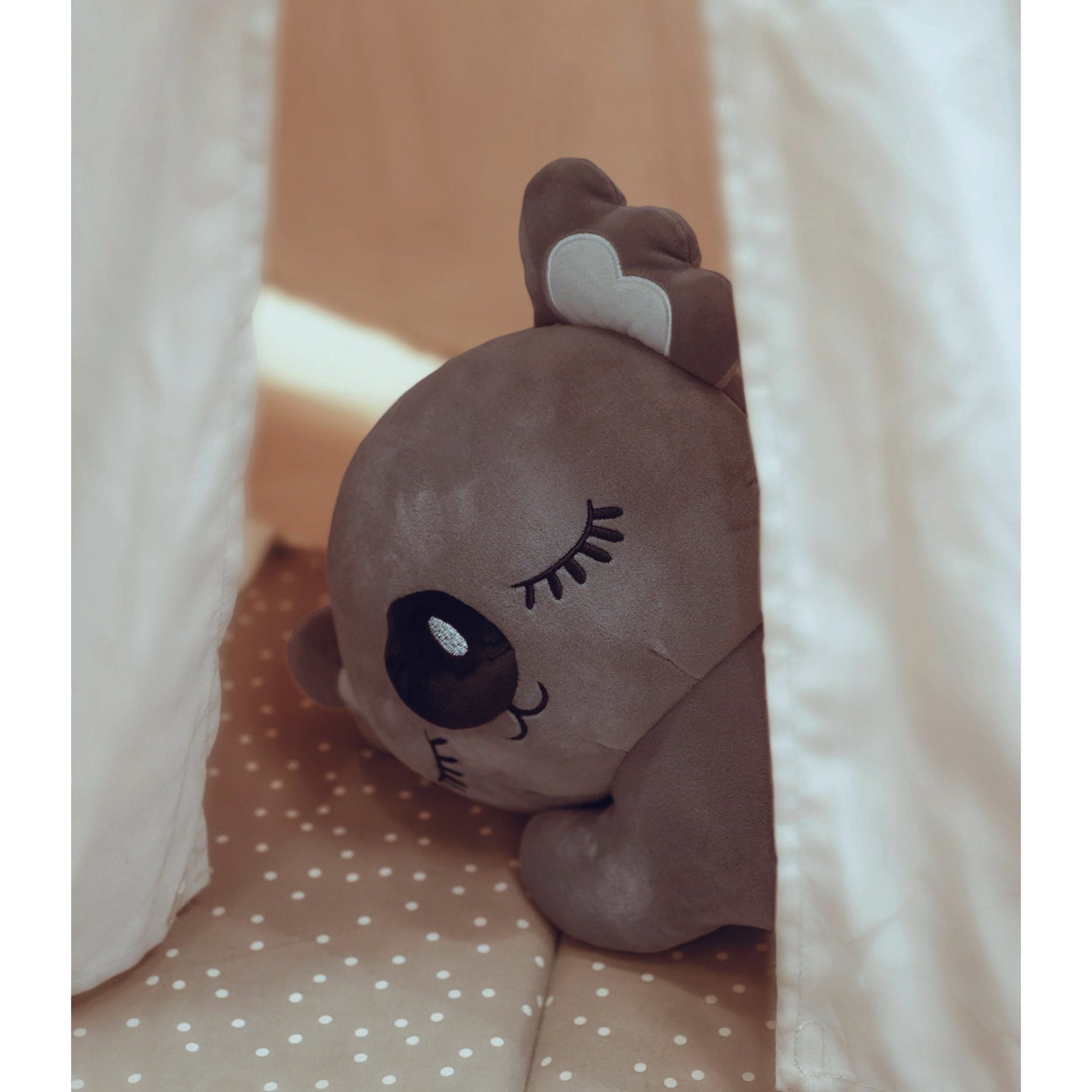 Adorable gray Koala plush toy, soft and squishy, perfect as a stuffed animal or pillow for kids. This cute Koala plushie adds charm and comfort to any space, ideal for kids and Koala lovers alike, and perfect as a gift or cozy companion. 5