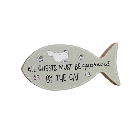 Beautiful green wooden fish-shaped decor featuring adorable cat patterns and heartwarming quotes, designed as a compact and thoughtful gift for cat lovers. Perfect for decorating shelves, tables, or any small cozy space in a cat-friendly home. 1
