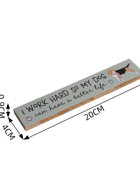 Charming green wooden room decor featuring adorable dog illustrations and heartwarming quotes, designed as a thoughtful and compact gift for dog lovers. This small wooden ornament is perfect for shelves, tables, or any cozy space in a pet-friendly home. 2
