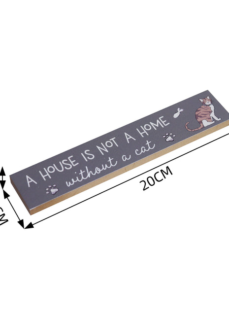 Beautiful grey wooden cat room decor with adorable cat patterns and heartwarming quotes, designed as a thoughtful gift for cat owners. This small and compact wooden ornament is perfect for decorating shelves, tables, or any cozy space in a cat-friendly home. 2
