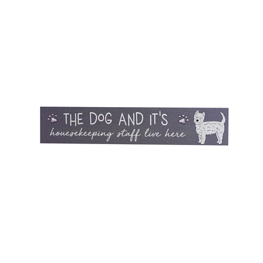 Charming grey wooden room decor featuring adorable dog illustrations and heartwarming quotes, designed as a thoughtful and compact gift for dog lovers. This small wooden ornament is perfect for shelves, tables, or any cozy space in a pet-friendly home. 1
