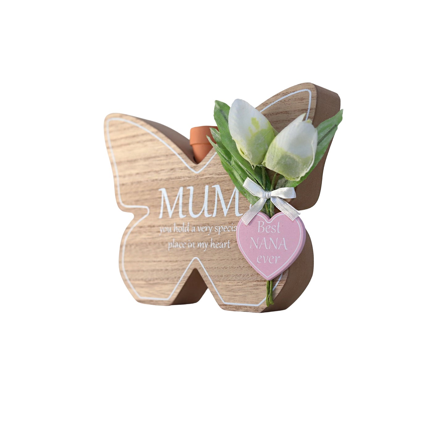 A beautifully crafted butterfly-shaped wooden decoration, designed as a thoughtful Mother’s Day gift for mom. This elegant and unique piece adds a personal touch to any home decor, celebrating the love and appreciation for mothers on their special day. Perfect for displaying in the living room, bedroom, or anywhere that can be brightened by this charming gift. 2
