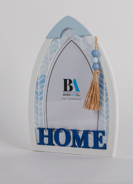 Beautiful ocean-themed 5x7 photo frame with a starfish decoration, featuring a blue coastal design. Perfect for adding a seaside charm to your home decor or showcasing cherished memories in a beach-inspired style. Ideal as a stylish room decoration or gift for ocean lovers. 2
