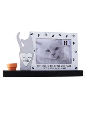 Wooden pet memorial picture frame, cat memorial photo frame designed to honor the memory of beloved pets, a heartfelt keepsake for displaying cherished photos. 1
