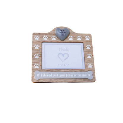 Wooden pet memorial picture frame designed to honor the memory of beloved pets, a heartfelt keepsake for displaying cherished photos. 1
