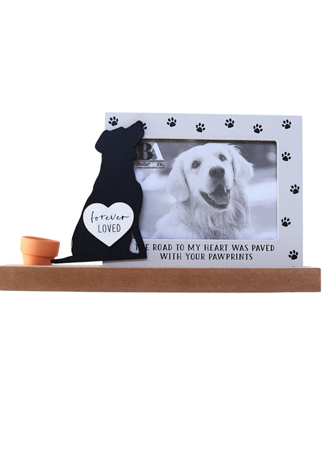 Wooden pet memorial picture frame, dog memorial photo frame designed to honor the memory of beloved pets, a heartfelt keepsake for displaying cherished photos. 1

