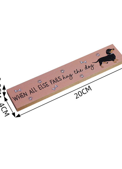 Charming pink wooden room decor featuring adorable dog illustrations and heartwarming quotes, designed as a thoughtful and compact gift for dog lovers. This small wooden ornament is perfect for shelves, tables, or any cozy space in a pet-friendly home. 2
