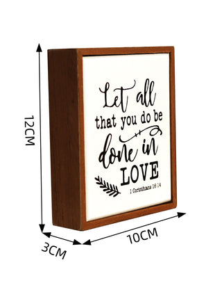 Rectangular wooden decoration featuring a white center and wooden border, printed with a heartfelt quote. A versatile home decor piece and thoughtful gift for any occasion, perfect for placing on shelves, desks, or mantelpieces. 2
