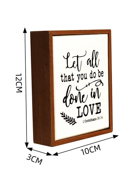 Rectangular wooden decoration featuring a white center and wooden border, printed with a heartfelt quote. A versatile home decor piece and thoughtful gift for any occasion, perfect for placing on shelves, desks, or mantelpieces. 2
