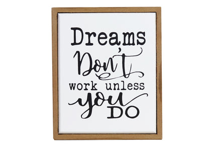 Rectangular wooden decoration featuring a white center and wooden border, printed with a heartfelt quote. A versatile home decor piece and thoughtful gift for any occasion, perfect for placing on shelves, desks, or mantelpieces. 4
