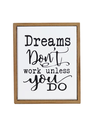 Rectangular wooden decoration featuring a white center and wooden border, printed with a heartfelt quote. A versatile home decor piece and thoughtful gift for any occasion, perfect for placing on shelves, desks, or mantelpieces. 4
