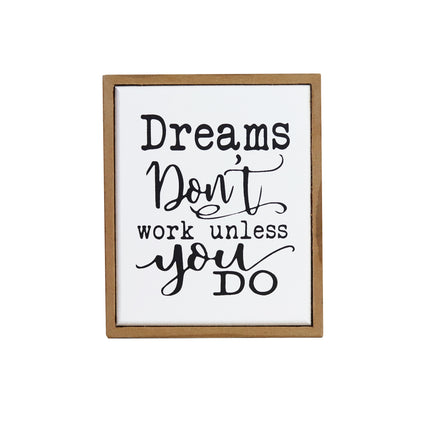 Rectangular wooden decoration featuring a white center and wooden border, printed with a heartfelt quote. A versatile home decor piece and thoughtful gift for any occasion, perfect for placing on shelves, desks, or mantelpieces. 4
