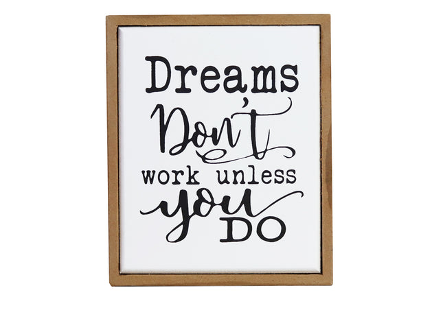 Rectangular wooden decoration featuring a white center and wooden border, printed with a heartfelt quote. A versatile home decor piece and thoughtful gift for any occasion, perfect for placing on shelves, desks, or mantelpieces. 4
