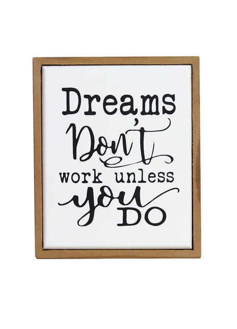 Rectangular wooden decoration featuring a white center and wooden border, printed with a heartfelt quote. A versatile home decor piece and thoughtful gift for any occasion, perfect for placing on shelves, desks, or mantelpieces. 4
