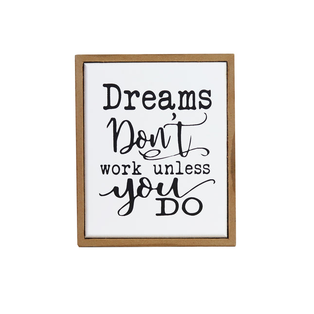 Rectangular wooden decoration featuring a white center and wooden border, printed with a heartfelt quote. A versatile home decor piece and thoughtful gift for any occasion, perfect for placing on shelves, desks, or mantelpieces. 4
