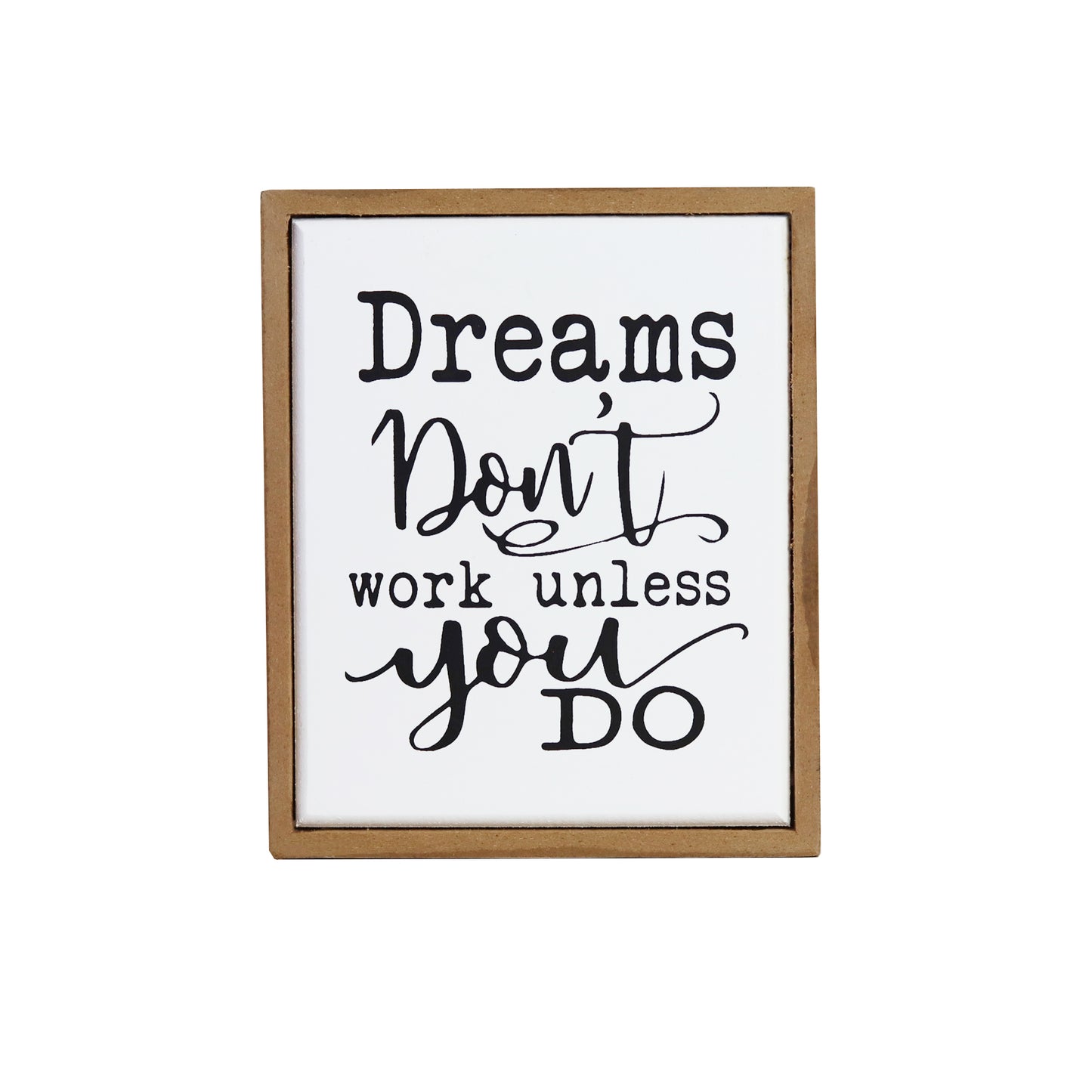 Rectangular wooden decoration featuring a white center and wooden border, printed with a heartfelt quote. A versatile home decor piece and thoughtful gift for any occasion, perfect for placing on shelves, desks, or mantelpieces. 4
