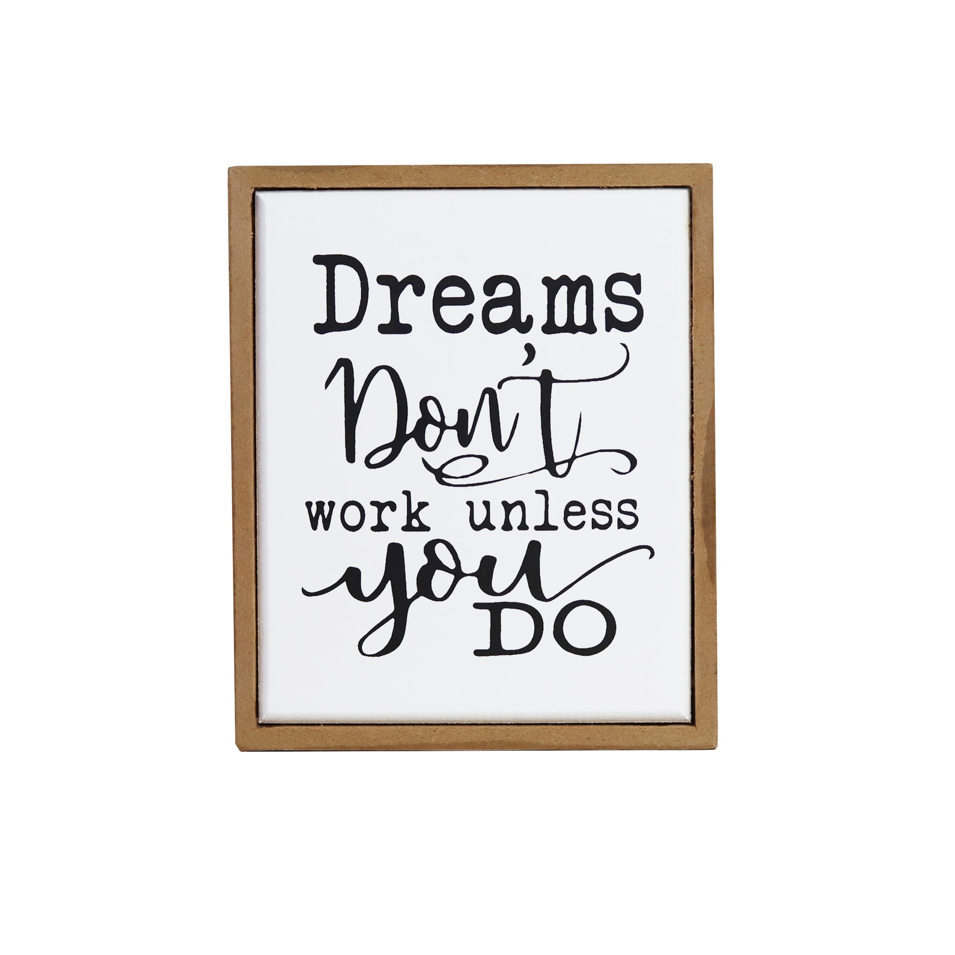 Rectangular wooden decoration featuring a white center and wooden border, printed with a heartfelt quote. A versatile home decor piece and thoughtful gift for any occasion, perfect for placing on shelves, desks, or mantelpieces. 4
