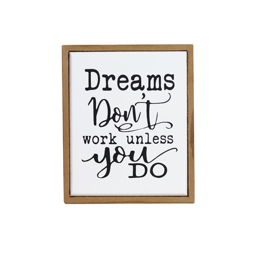 Rectangular wooden decoration featuring a white center and wooden border, printed with a heartfelt quote. A versatile home decor piece and thoughtful gift for any occasion, perfect for placing on shelves, desks, or mantelpieces. 4
