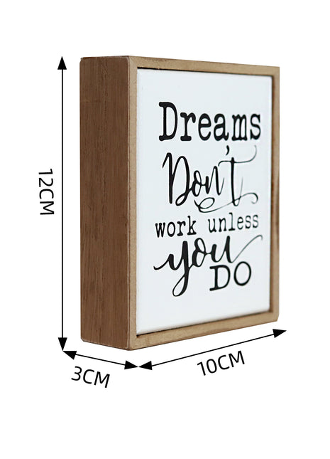 Rectangular wooden decoration featuring a white center and wooden border, printed with a heartfelt quote. A versatile home decor piece and thoughtful gift for any occasion, perfect for placing on shelves, desks, or mantelpieces. 5
