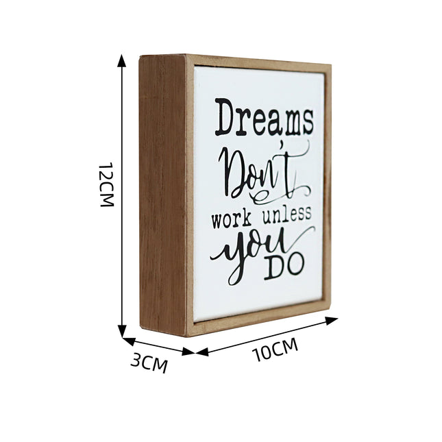 Rectangular wooden decoration featuring a white center and wooden border, printed with a heartfelt quote. A versatile home decor piece and thoughtful gift for any occasion, perfect for placing on shelves, desks, or mantelpieces. 5
