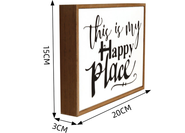 Rectangular wooden decoration featuring a white center and wooden border, printed with a heartfelt quote. A versatile home decor piece and thoughtful gift for any occasion, perfect for placing on shelves, desks, or mantelpieces. 9
