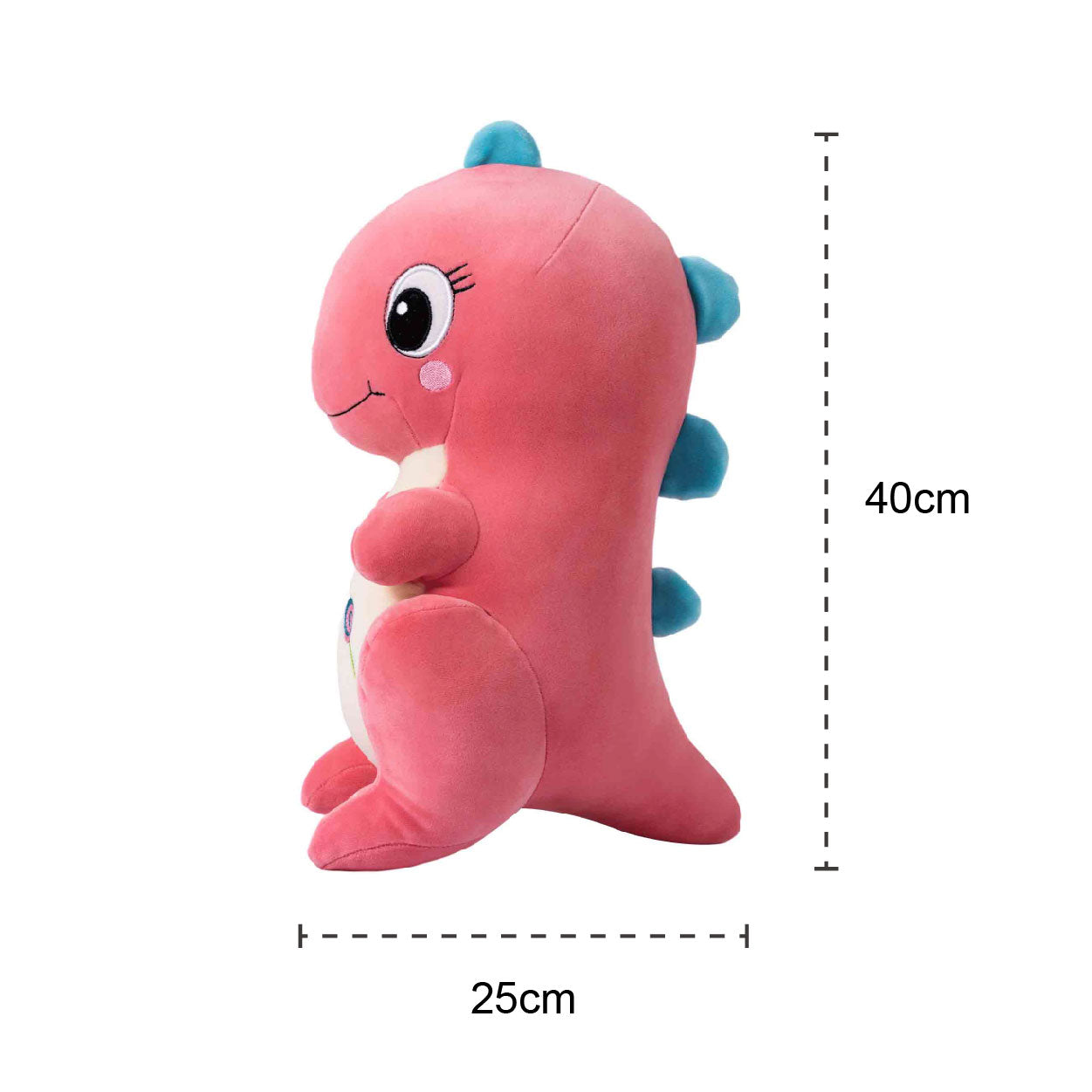 Adorable red dinosaur plush toy, soft and squishy, perfect for cuddling. This cute dinosaur stuffed animal doubles as a pillow for kids, making it an ideal plushie for playtime or bedtime. A must-have for dinosaur lovers and fans of squishmallow-style toys. 3
