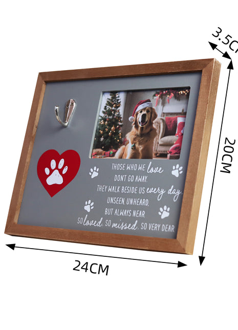 Beautiful red pet memorial picture frame for honoring lost pets, featuring a 4x6 inch photo slot for cherished memories of your dog or cat. Perfect sympathy gift for pet lovers, this dog cat memorial frame makes a heartfelt remembrance gift for those grieving a pet loss. 2
