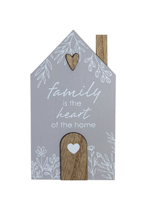 Charming rustic wooden miniature house model with love, designed in a country style. Family Is the Heart of The Home. This small and elegant home decor piece is perfect for adding a touch of countryside charm to any tabletop or shelf. 1
