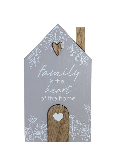 Charming rustic wooden miniature house model with love, designed in a country style. Family Is the Heart of The Home. This small and elegant home decor piece is perfect for adding a touch of countryside charm to any tabletop or shelf. 1
