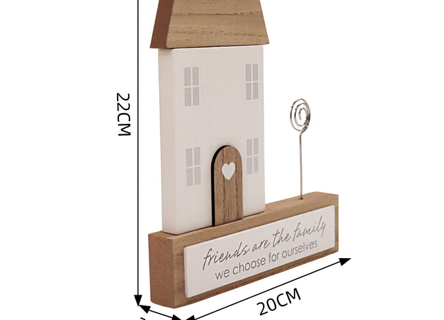 Charming rustic wooden miniature house model with love, designed in a country style. Friends Are the Family We Choose for Ourselves. This small and elegant home decor piece is perfect for adding a touch of countryside charm to any tabletop or shelf. 2
