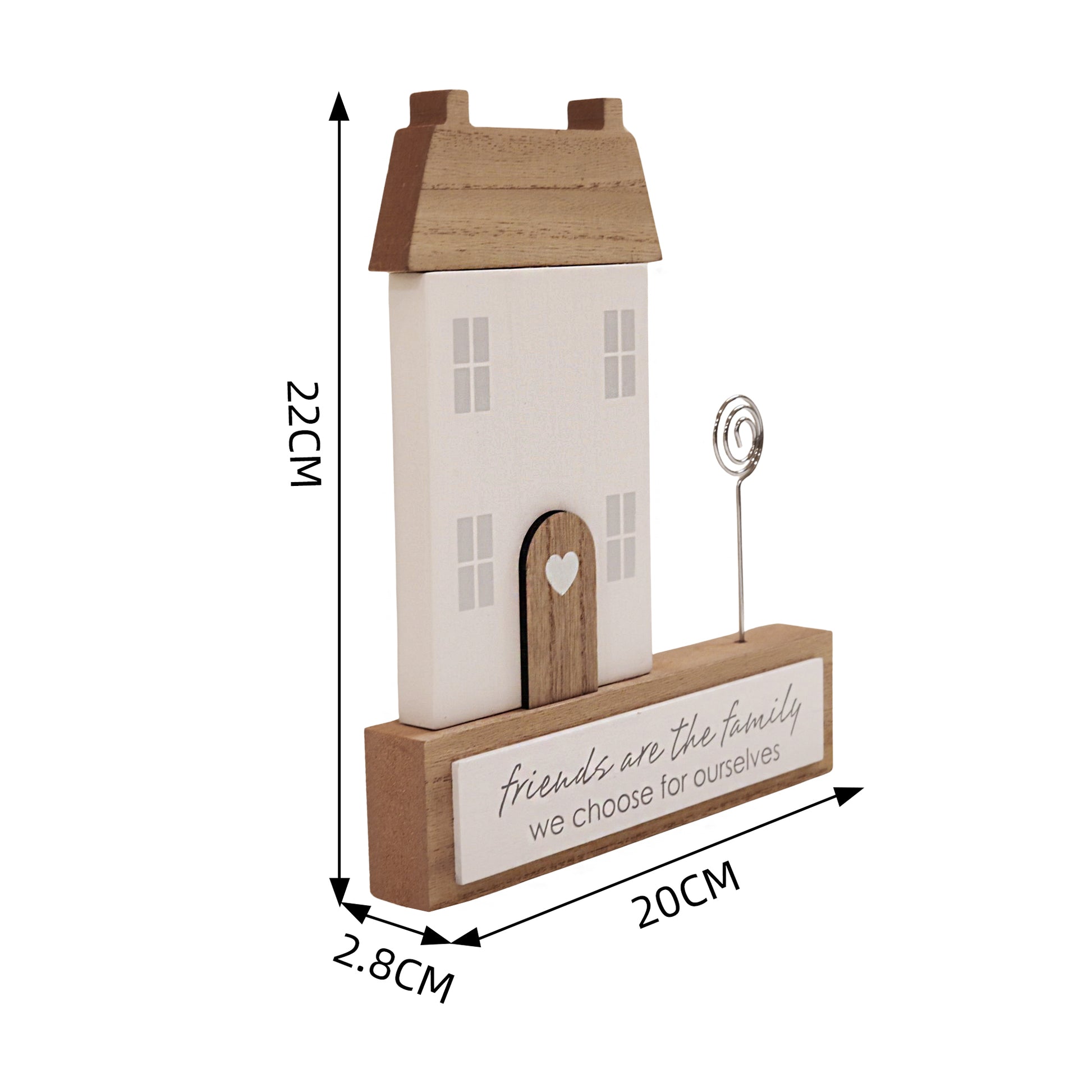 Charming rustic wooden miniature house model with love, designed in a country style. Friends Are the Family We Choose for Ourselves. This small and elegant home decor piece is perfect for adding a touch of countryside charm to any tabletop or shelf. 2
