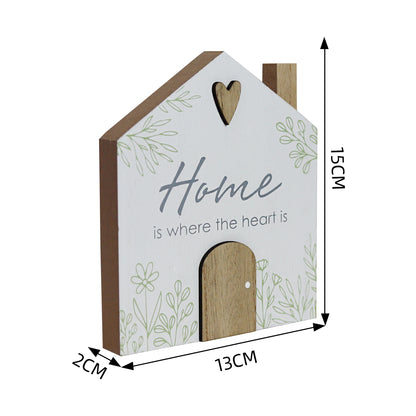 Charming rustic wooden miniature house model with love, designed in a country style. Home Is Where the Heart Is. This small and elegant home decor piece is perfect for adding a touch of countryside charm to any tabletop or shelf. 2
