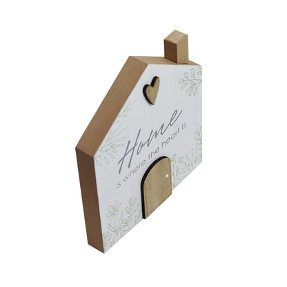 Charming rustic wooden miniature house model with love, designed in a country style. Home Is Where the Heart Is. This small and elegant home decor piece is perfect for adding a touch of countryside charm to any tabletop or shelf. 4
