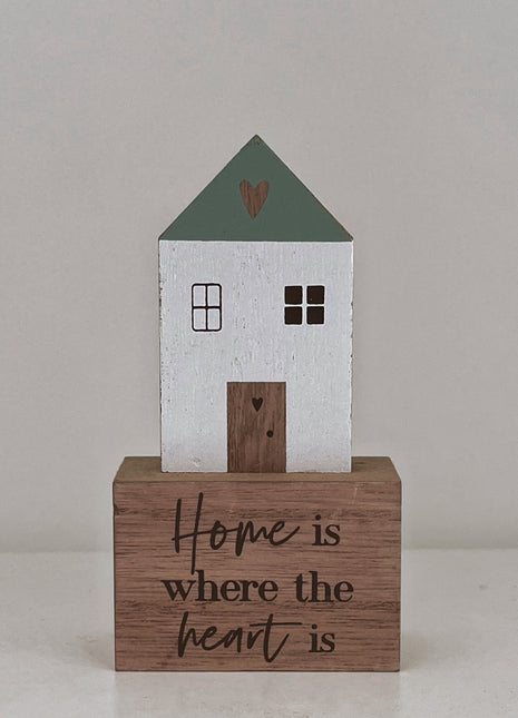 Charming rustic wooden miniature house model, designed in a country style. Home Is Where the Heart Is. This small and elegant home decor piece is perfect for adding a touch of countryside charm to any tabletop or shelf.
