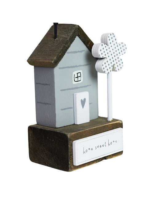 Charming rustic wooden miniature house model, designed in a country style. Sweet Home. This small and elegant home decor piece is perfect for adding a touch of countryside charm to any tabletop or shelf. 2
