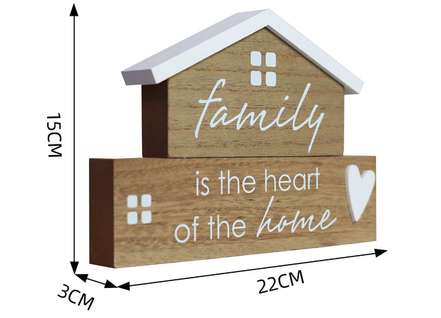 Charming rustic wooden miniature house model with love, designed in a country style. Family Is the Heart of the Home. This small and elegant home decor piece is perfect for adding a touch of countryside charm to any tabletop or shelf. 1
