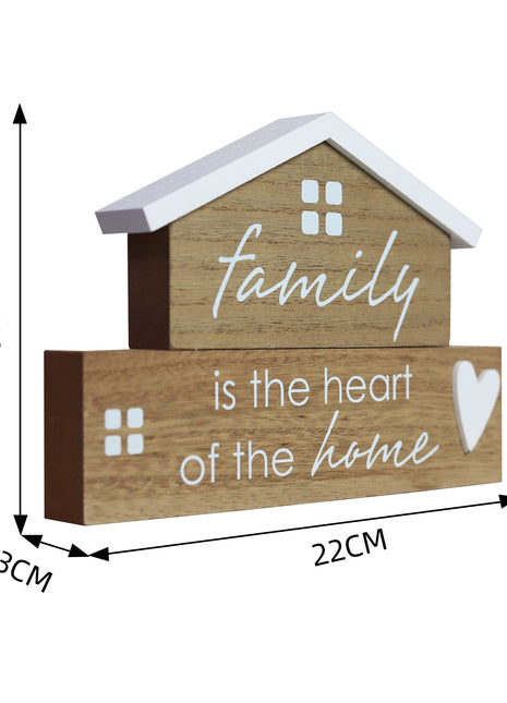 Charming rustic wooden miniature house model with love, designed in a country style. Family Is the Heart of the Home. This small and elegant home decor piece is perfect for adding a touch of countryside charm to any tabletop or shelf. 1
