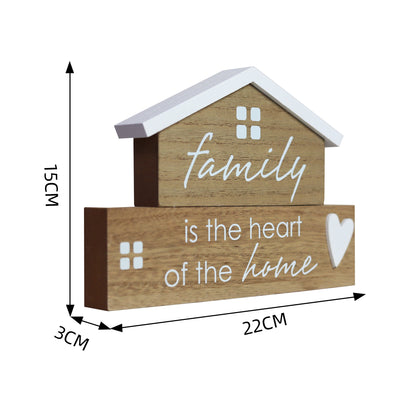 Charming rustic wooden miniature house model with love, designed in a country style. Family Is the Heart of the Home. This small and elegant home decor piece is perfect for adding a touch of countryside charm to any tabletop or shelf. 1
