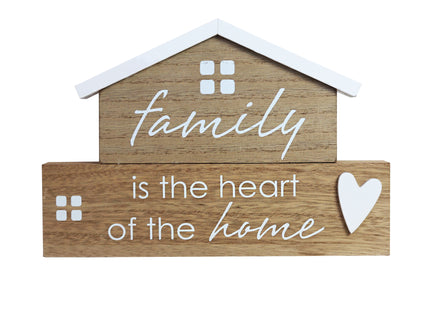 Charming rustic wooden miniature house model with love, designed in a country style. Family Is the Heart of the Home. This small and elegant home decor piece is perfect for adding a touch of countryside charm to any tabletop or shelf. 2
