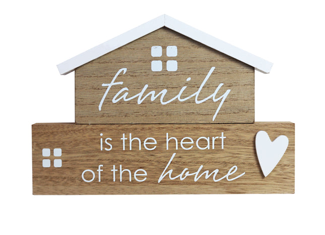 Charming rustic wooden miniature house model with love, designed in a country style. Family Is the Heart of the Home. This small and elegant home decor piece is perfect for adding a touch of countryside charm to any tabletop or shelf. 2
